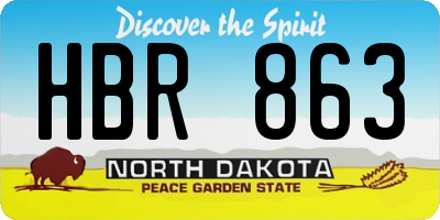 ND license plate HBR863