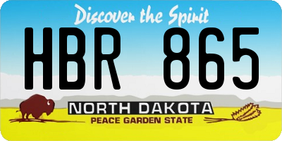 ND license plate HBR865