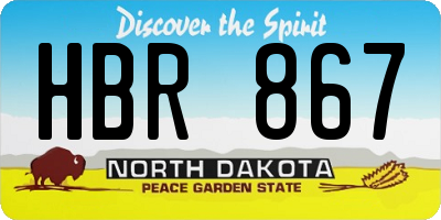 ND license plate HBR867