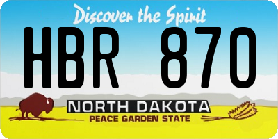 ND license plate HBR870