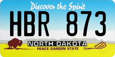 ND license plate HBR873