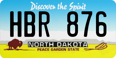 ND license plate HBR876