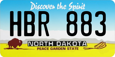 ND license plate HBR883