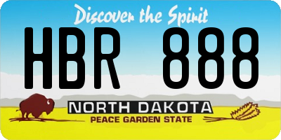 ND license plate HBR888