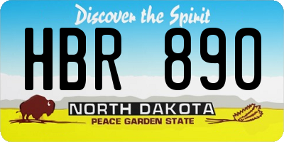 ND license plate HBR890
