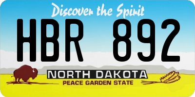 ND license plate HBR892