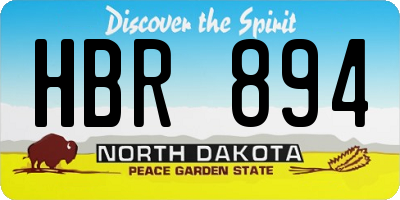 ND license plate HBR894