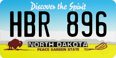 ND license plate HBR896