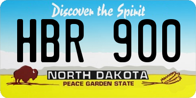 ND license plate HBR900