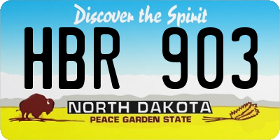 ND license plate HBR903