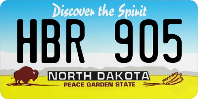 ND license plate HBR905