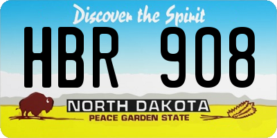 ND license plate HBR908