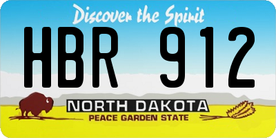 ND license plate HBR912