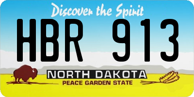 ND license plate HBR913