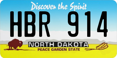 ND license plate HBR914