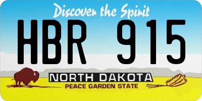 ND license plate HBR915