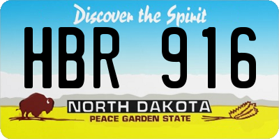 ND license plate HBR916