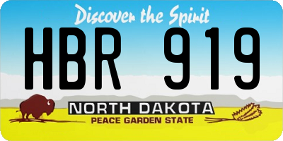 ND license plate HBR919
