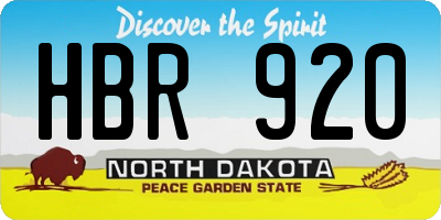 ND license plate HBR920