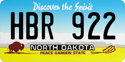 ND license plate HBR922