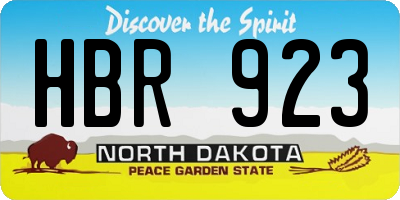 ND license plate HBR923