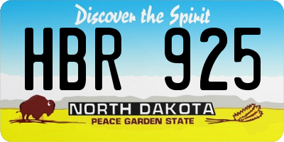 ND license plate HBR925