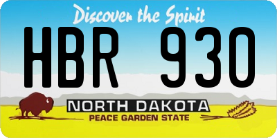 ND license plate HBR930
