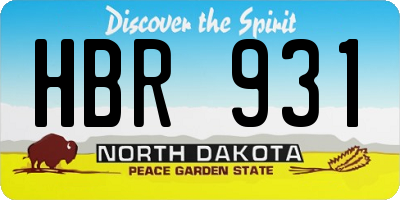 ND license plate HBR931