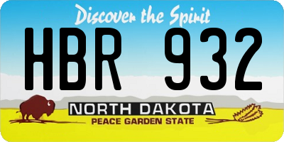 ND license plate HBR932