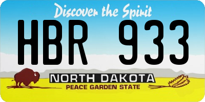 ND license plate HBR933