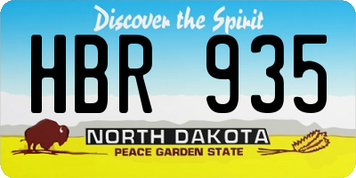 ND license plate HBR935