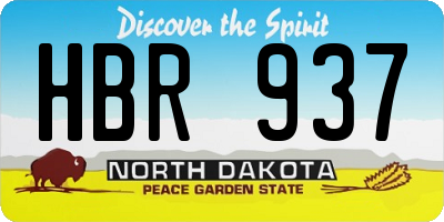 ND license plate HBR937