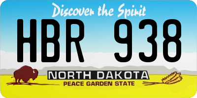 ND license plate HBR938