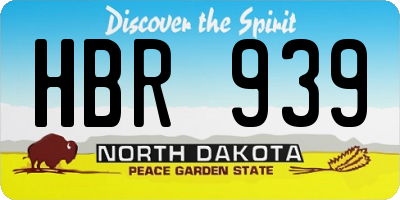 ND license plate HBR939