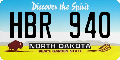 ND license plate HBR940