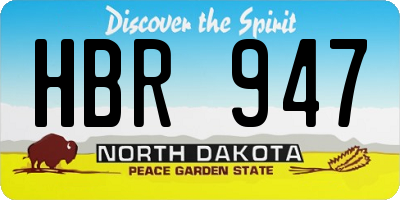 ND license plate HBR947