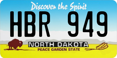 ND license plate HBR949