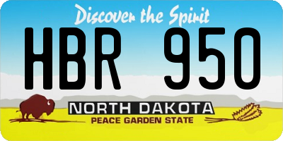 ND license plate HBR950