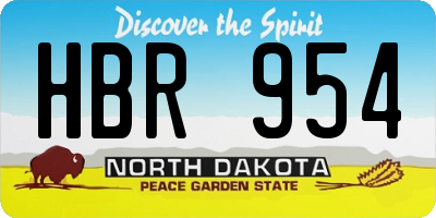 ND license plate HBR954