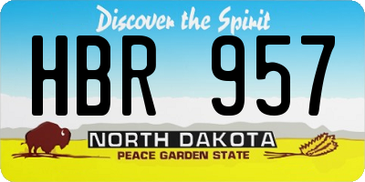 ND license plate HBR957