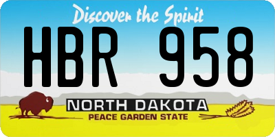 ND license plate HBR958