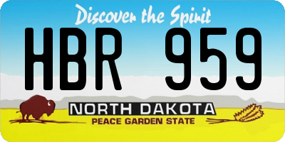 ND license plate HBR959