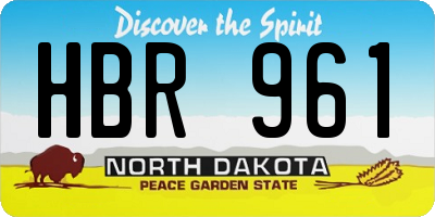 ND license plate HBR961
