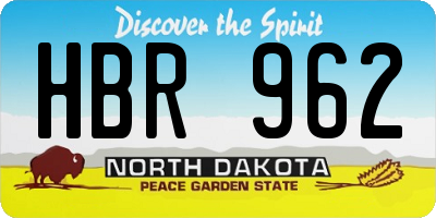 ND license plate HBR962