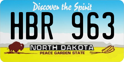 ND license plate HBR963