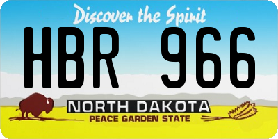 ND license plate HBR966