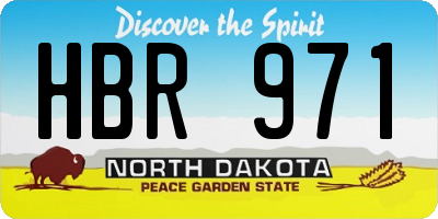 ND license plate HBR971