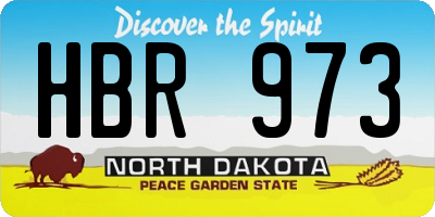 ND license plate HBR973