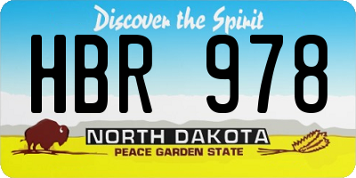 ND license plate HBR978