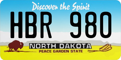 ND license plate HBR980